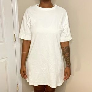 Casual white T-shirt dress